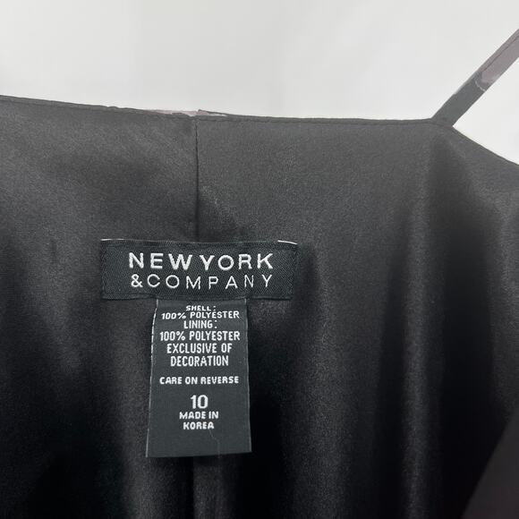 Vintage New York & Company Black Floral Cowl Neck Slip Midi Dress Size 10 - Picture 4 of 5